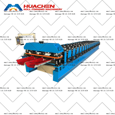 معدات تشكيل طلاء الطوابق من PLC القوية للغاية 0.3-0.6mm سمك المادة 70mm قطر العمود