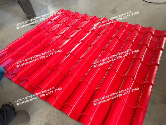 آلة تشكيل اللفائف ذات الطبقة المزدوجة مع التحكم PLC لعرض 1250 ملم وإنتاج البلاط بسمك 0.3-0.6 ملم