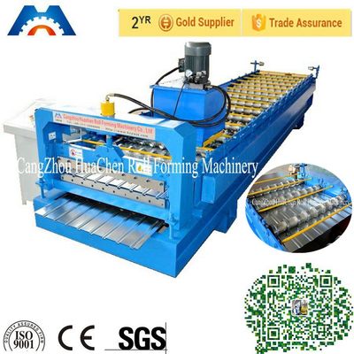 5.5 Kw Metal Wall Panel Roll Forming Machine C r 12 Cutting Blade with Hydraulic Cutting
