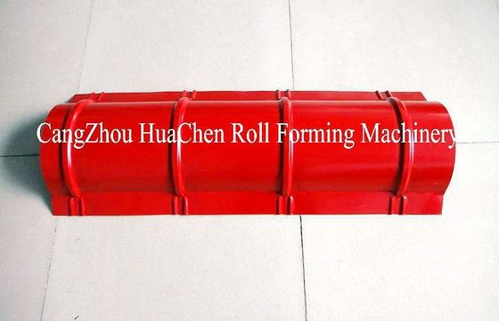 Color Steel Glazed Ridge Cap Roll Forming Machine with PLC Computer Control to Europe