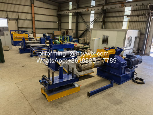 خط قطع GI / PPGI مع ريكولير 0.12-5m / min سمك المواد