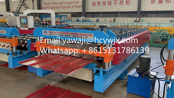 المعدنية طبقة مزدوجة HC6/22 طوب سقف ترابيزويد صنع لفة تشكيل آلة المستوى العلوي القمة المصغرة