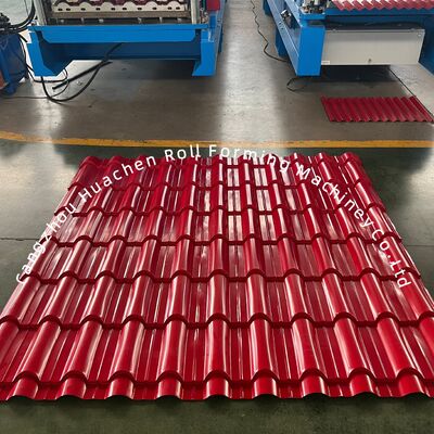 آلة تشكيل لفائف البلاط المزجج بعرض مادة 1200 مم و 18 بكرة مع قوة 5.5 كيلو واط لألواح أسقف PPGI/GI