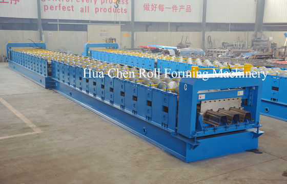 PLC Panasonic Steel Floor Deck Roll Forming Machine , Cold Roll Forming Equipment