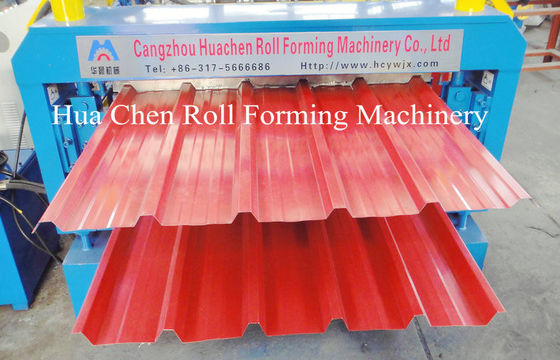 سرعة التشكيل 8-12m / Min آلة تشكيل السقف ذات الطبقة المزدوجة قطر المحور 76mm