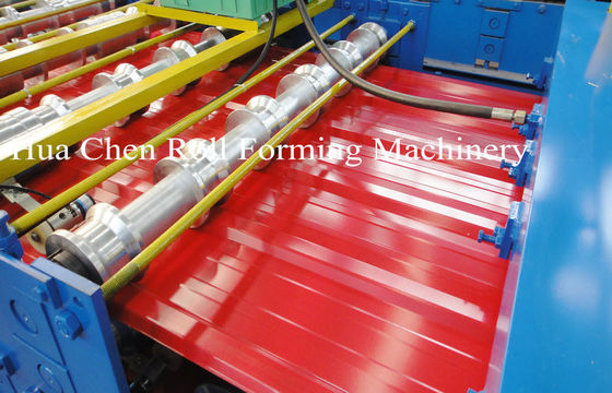 لون لوحة الصلب طبقة مزدوجة سقف لوحة لفة تشكيل آلة 1200 / 1250mm العرض