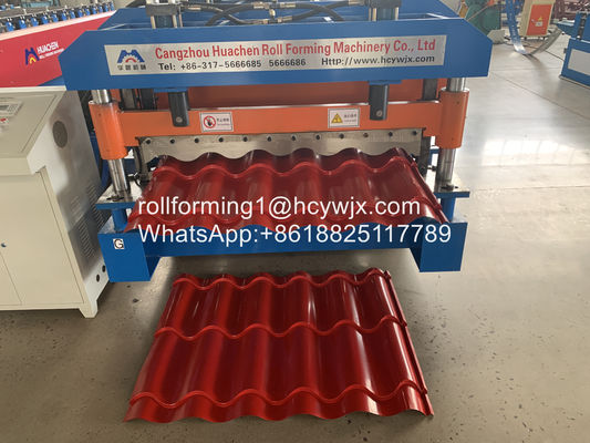 2m / Min PLC تحكم البلاط المزجج العتيقة لفة تشكيل آلة