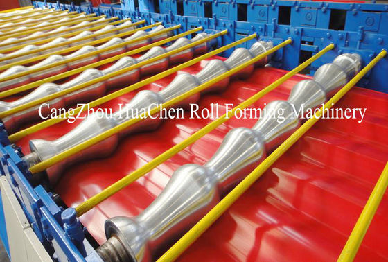 Mitsubishi PLC Metrocopo Roof Profile Double Layer Roll Forming Machine With Two Year Guarantee